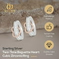 thumbnail image 3 of 925 Sterling Silver Two-Tone Baguette Heart Diamond CZ Ring, 3 of 7