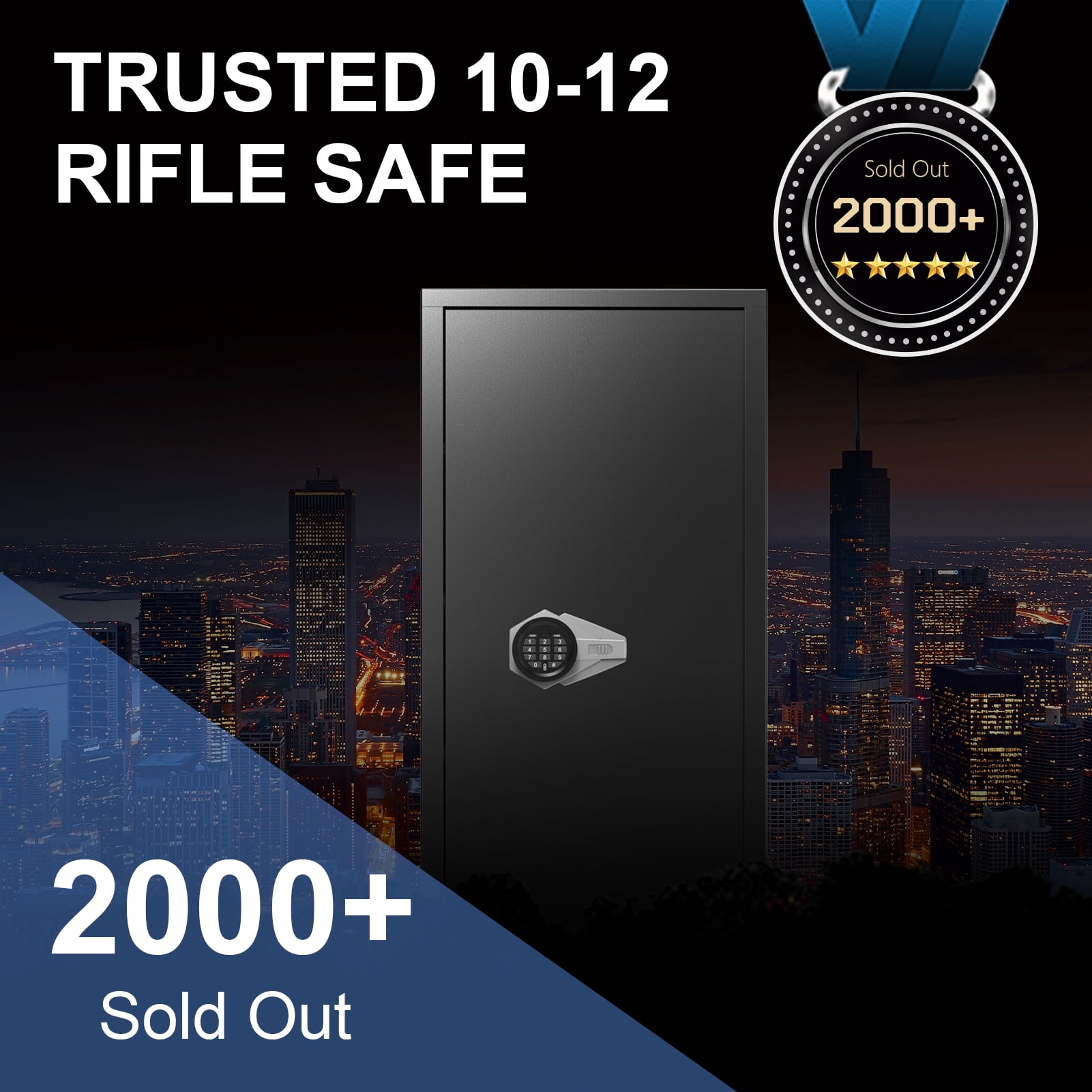 Foorsun 10 Gun Safe With Digital Lock, Unassembled Gun Safe For Home Rifle And Pistols, Gun Safes with Alarm System & Mute Mode, Rifle Safe With Removable Shelf