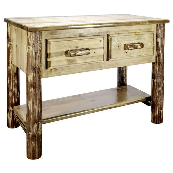 Glacier Country Collection Console Table w/ 2 Drawers