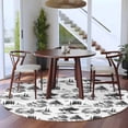 thumbnail image 3 of Farmhouse Country Round Area Rug 5Ft Washable Circle Rugs for Living Room Bedroom, Black Vintage Trees Rustic French Garden Non-Slip Carpet Floor Mats Indoor Outdoor Carpet Runner Home Decor, 3 of 8