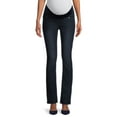 thumbnail image 2 of Oh! Mamma Maternity Women's Straight Leg Jeans with Demi Panel (Women's & Women's Plus), 2 of 7
