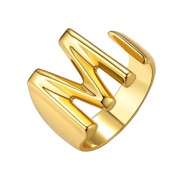 Anillo de moda para mujer, anillo de pareja, anillo de apertura de 26 letras, joyería Wmkox8yi sjalhkljlk2512
