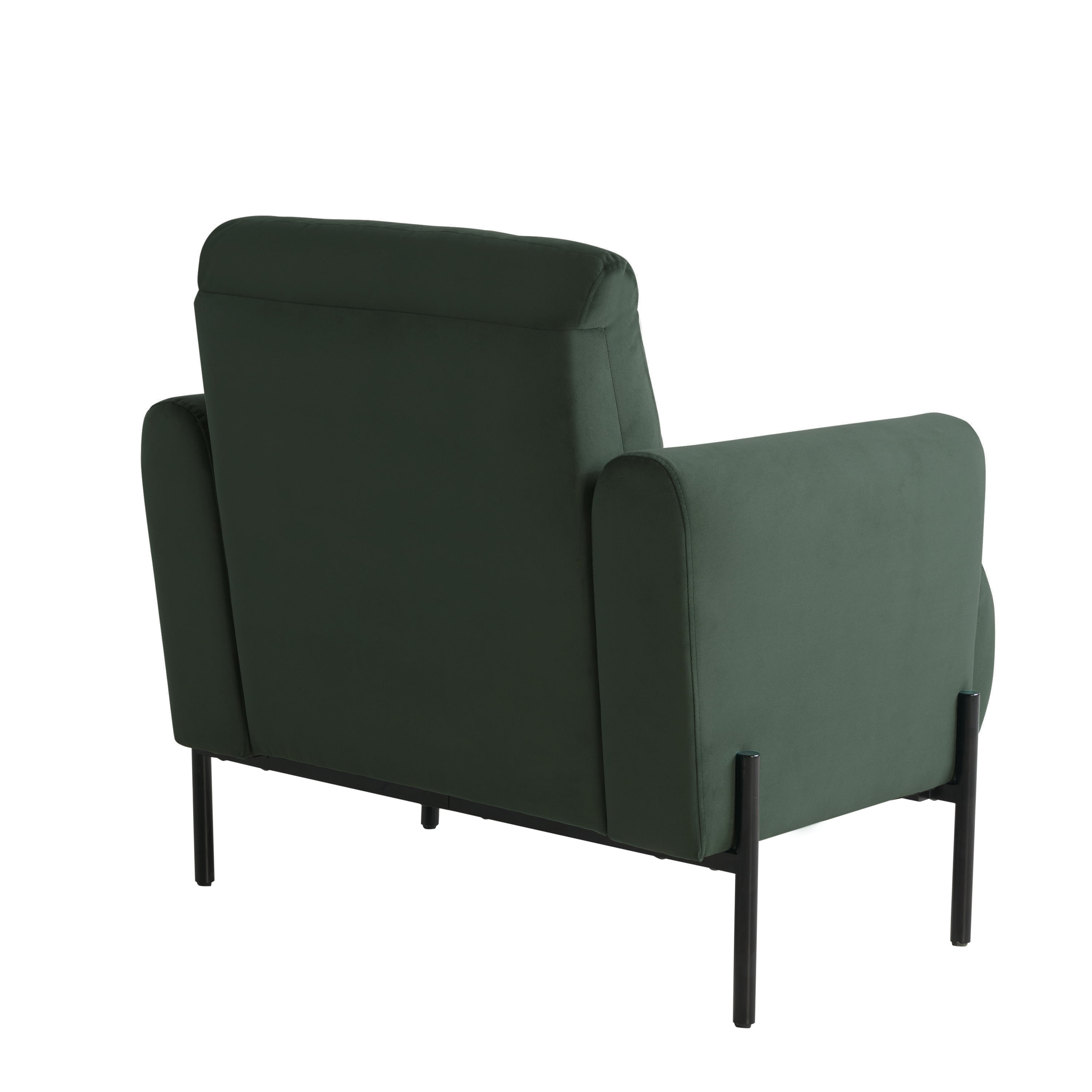 Studio Living Kingston Bohemian Accent Chair, Green Velvet Fabric