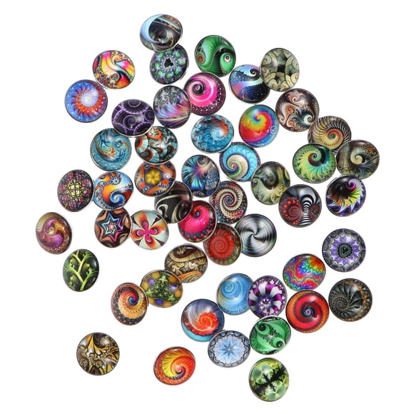 MasteelfCA 50 Pcs Boutons Bracelet Pendentif en Verre 18MM pour Bijoux (Styles Mixtes)