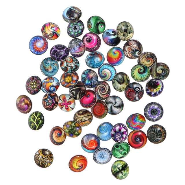 MasteelfCA 50pcs 18MM Button Bracelet Pendant Glass Jewelry Snap Buttons (Mixed Styles)