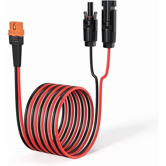 12AWG 10FT Solar to XT60i Cable 2 10 25 35 50 75 100FT Solar Connector to XT60i Adapter Cable for Portable Power Station (10FT)
