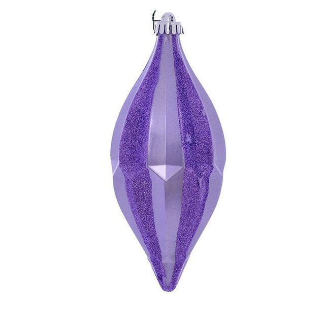 Vickerman MC191186D 10 in. Lavender Candy Glitter Shuttle Ornament - 2 per Bag