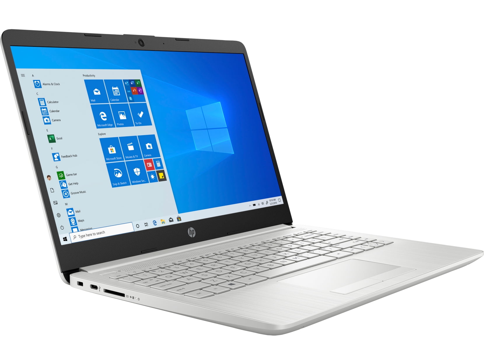HP 14-dk HD Everyday Value Laptop Natural Silver (AMD Ryzen 3 3250U 2-Core,  8GB RAM, 128GB PCIe SSD, 14.0" HD (1366x768), AMD Vega 3, Wifi, Bluetooth,  Webcam, 2xUSB 3.1, 1xHDMI, SD Card,