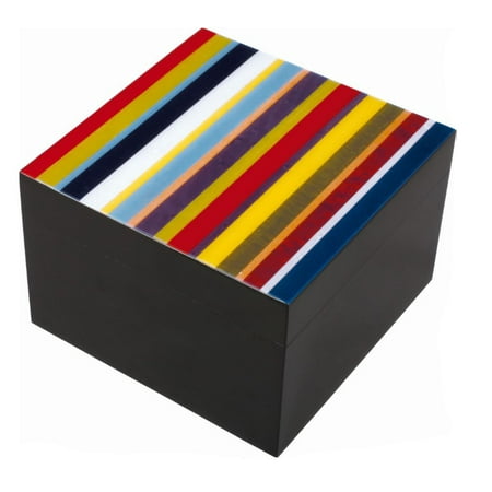 Ercolano Luxury Wooden Handmade Italian Luxury Colour Stripes Jewelry Box