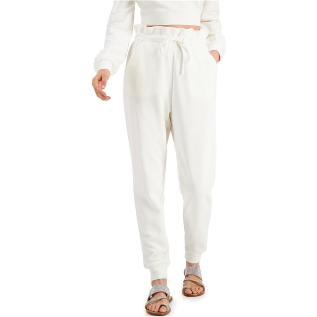 INC Womens Drawstrings Athletic Sweatpants, Blanco, Small