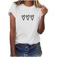 thumbnail image 1 of Hyknon Hauts pour Femmes Mode Été Saint-Valentin Imprimé Col Rond Manches Courtes Col Rond Haut/chemise Chandail Doux Polyvalent pour Sortir, 1 of 5