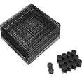 thumbnail image 3 of Estantes de almacenamiento de rejilla de alambre de 6 cubos, cubos apilables de 14 x 14 pulgadas, color negro Genérico industrial, 3 of 4