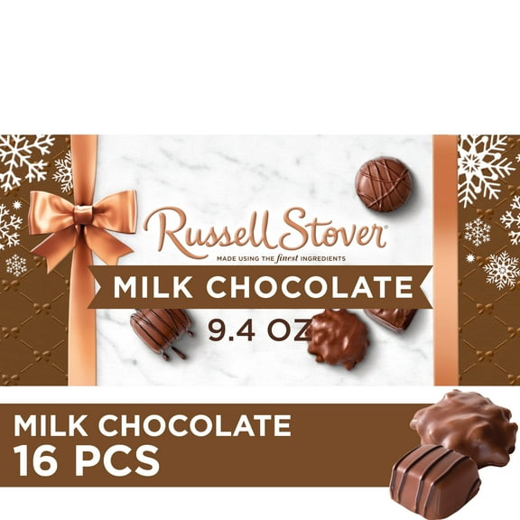 RUSSELL STOVER Christmas Milk Chocolate Assortment Gift Box, 9.4 oz. (16 pieces)