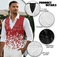 thumbnail image 6 of Yuyamidu Music Note Men's Casual Business Vests Lightweight Waistcoat with Adjustable Back Strap Slim Fit Suit Vest for Men Size S, Red, 6 of 7