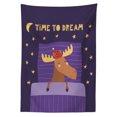 thumbnail image 3 of Ambesonne Nap Saying Tablecloth Rectangular Table Cover, Typography with Moose, 60"x84", Multicolor, 3 of 4