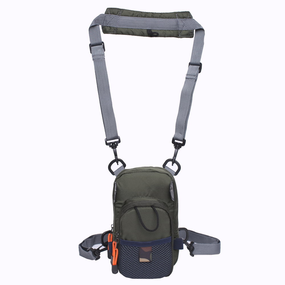 Kylebooker Lightweight Small Fly Fishing Chest Bag Waist Pack Fishing Accessories, Green