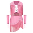 thumbnail image 3 of Linjinx 3 Piece Girls Sparkle Western Cowgirl Dance Outfit Set Pink 8, 3 of 7