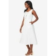 thumbnail image 3 of Jessica London Women's Plus Size Linen Fit & Flare Dress, 3 of 5