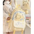thumbnail image 2 of LHSHID Kawaii Backpack for Girls Teen Middle School College Daypack for Travel Casual Bookbag with Cute Pendant (Yellow), 2 of 6