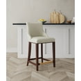 thumbnail image 2 of Manhattan Comfort Shubert Counter Stool with Solid Wood Frame in Ivory, 2 of 7