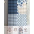 thumbnail image 6 of Blue Floral Sheer Curtains 63 Inch Length 2 Panels Set, Spring Flowers Plants Patchwork Grid Bohemia Voile Window Treatment Rod Pocket Curtains Sheers Drapes for Bedroom/Living Room/Kitchen 52x"63"x2, 6 of 7
