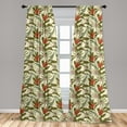 thumbnail image 5 of Ambesonne Leaf Curtains, Romantic Aloha Vintage, Pair of 28"x84", Multicolor, 5 of 5
