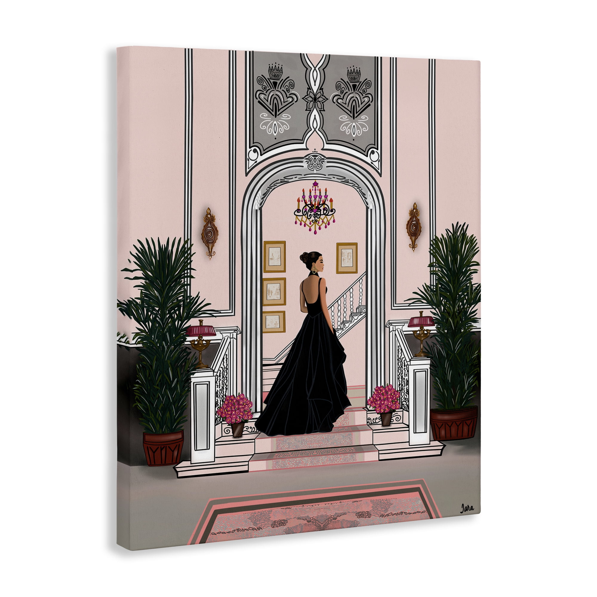 Stupell Industries Mansion Girl in Gown Canvas Wall Art, design by Tara Boone
