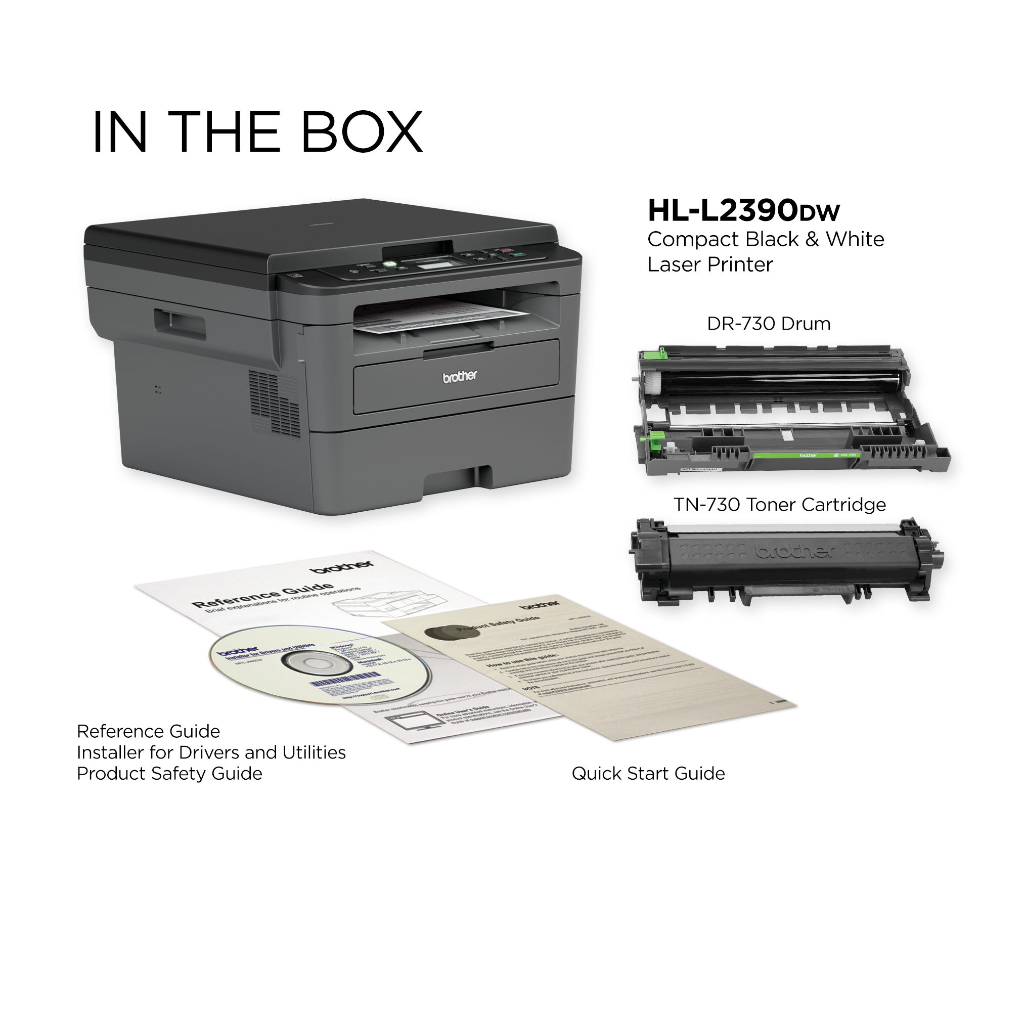 Brother HL-L2390DW Monochrome Laser Printer with Flatbed Copy & Scan, Duplex Printing, Wireless - image 3 of 9