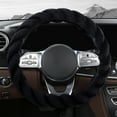 thumbnail image 3 of Blasgw Car Steering Wheel Cover With Soft Warm Non-Slip Car Decoration Car Wheel Protector Universal Fits 14-15 Inches Black, 3 of 9