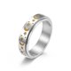 thumbnail image 1 of Anillos giratorios de acero inoxidable de titanio Luna y estrella Anillo antiestrés Anillo de ansiedad antiestrés Compromiso de boda Promesa Banda para mujeres Hombres Tamaño-9 # JAMW Sencillez, 1 of 5