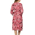 thumbnail image 2 of Yuyamidu Candy Canes Long Bath Robe Loose Robes Nightgowns for Women Size 2XL Soft Spa Bathrobes Nightgown Christmas Pajamas Sleepwear Casual Housecoat, Red, 2 of 7