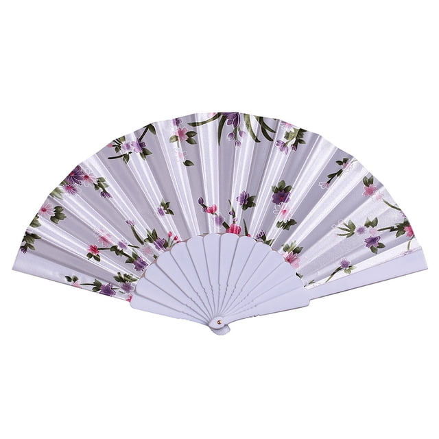 Ventiladores plegables Impresión retro Estilo chino Danza de la boda de la boda del abanico plegable del plegado de la flor de los fanáticos decorativos