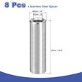 thumbnail image 2 of 8 Pcs Entretoises en Acier Inoxydable 304 1/4 Pouces OD x 1/8 Pouces ID x 13/16 Pouces Longueur(6x3x20mm) Vis Support de Bague Finition Simple Non Filetée Entretoises Rondes en Métal pour Vis M3 Boulons et Tringles, Argent, 2 of 6