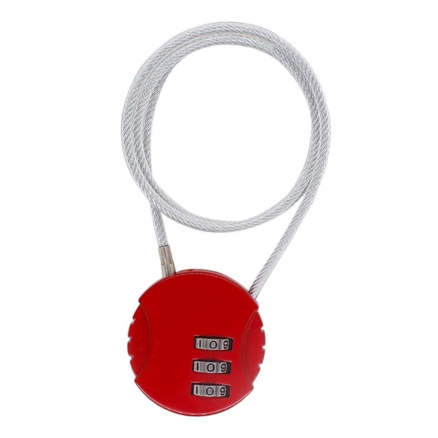 DYNWAVECA Scooter Helmet Lock, Cycling lock Lightweight Universal Retractable Steel Cable Locks for Locker Travel Luggage Red