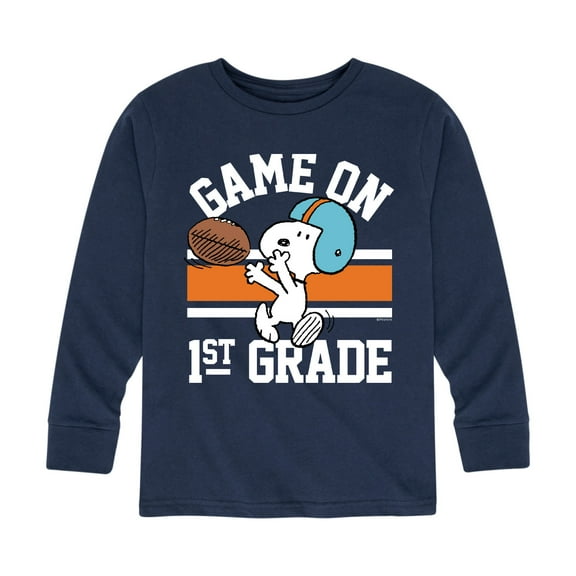 Peanuts - Game On 1st Grade - Toddler And Youth Long Sleeve Graphic T-Shirt