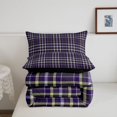 thumbnail image 5 of Manfei Geometric Check King Size Comforter Sets,Classic Plaid Comforters King Size,Purple Yellow White,Black Reversible,3-Piece,1 Comforter and 2 Pillowcases,3-Piece,1 Comforter and 2 Pillowcases, 5 of 7