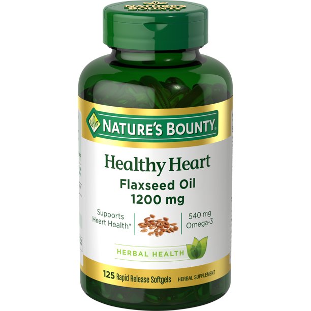 Natures Bounty Flaxseed Oil Rapid Release Softgels 1200 Mg 125 Ct