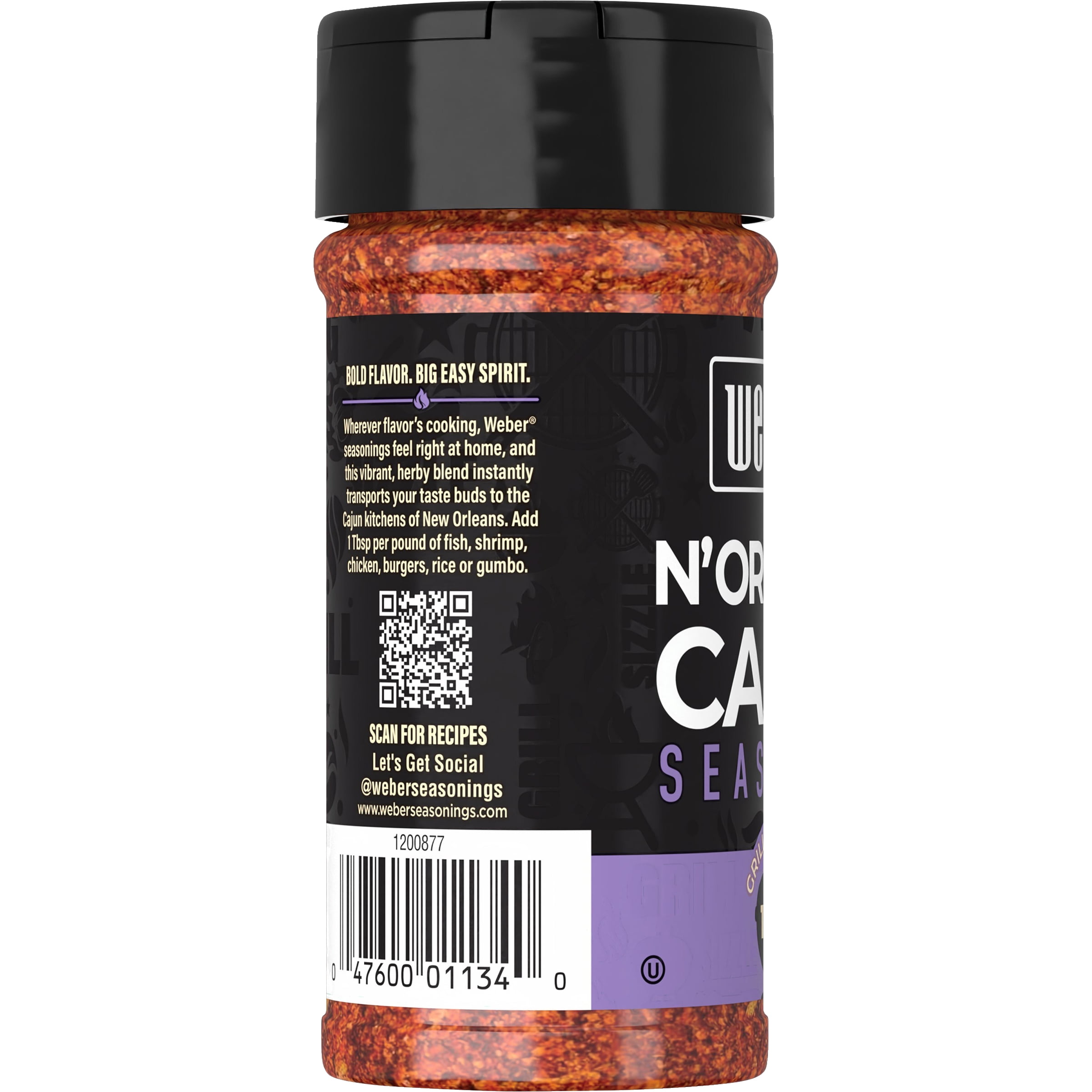 (4 pack) Weber N'Orleans Cajun Seasoning, Gluten Free, 5 oz
