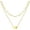 Gold-B, variant on Initial Necklace for Women, Layered 14K Gold/Platinum Plated Tiny A-Z Letter Pendant Necklaces, 14" Bead Chain + 16" Heart Initial Necklaces Waterproof Personalized Monogram Name Jewelry Gifts