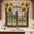 thumbnail image 6 of Sunflower Curtain Valances for Windows, Kitchen Valance Window Treatments Panel 2 Pack, Welcome Vintage Summer Botanical Pastoral Rod Pocket Short Curtains for Bathroom Bedroom 60 x 18 Inch, 6 of 8