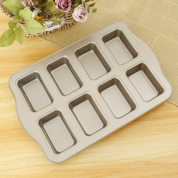 Mini Loaf Pan 8 Cavity Carbon Steel Small Bread Pan Nonstick Mini Brownie Pan Multifunctional Mini Bread Loaf Pan for Gathering Party Daily Baking