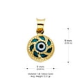 thumbnail image 3 of 14K Yellow Gold Evil Eye Charm Pendant with 1.2mm Flat Open Wheat Chain Necklace - 16", 3 of 4