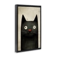 thumbnail image 4 of Stupell Industries Smiling Black Cat Animals & Insects Painting Black Floater Framed Canvas Art Print Wall Art, 17 x 25, 4 of 10