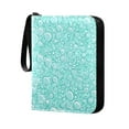 thumbnail image 2 of Trading Card Binder Album 400 Pockets 50 Removable 4-Pocket Pages Waterproof Turquoise Bubbles, 2 of 6
