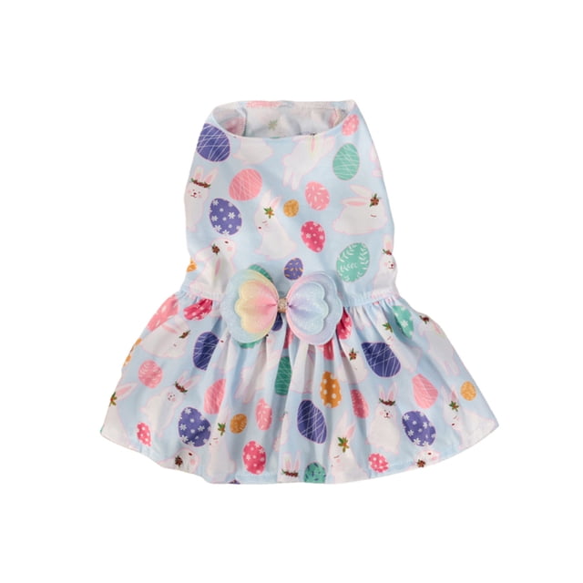 Blue L Easter Pet Dress Mesh Tutu Skirt For Small Dogs And Cats Bunny Rabbit Design Spring Holiday Party Outfit Photo Prop Costume