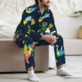 thumbnail image 7 of Naloa Funny Spaceships Men’s Pajamas Set - Long Sleeve Button Down Sleep Shirt and Pajama Bottoms Sleepwear Set-Medium, 7 of 7