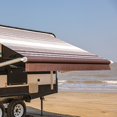 thumbnail image 1 of ALEKO 20'X8' Retractable Motorized RV/Patio Awning, White/Brown Stripes Fade Color, 1 of 11