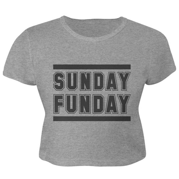 Sunday Funday Juniors Crop Top T-Shirt Heather MD