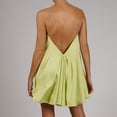 thumbnail image 4 of Fankiway Robe Aguichant Mode Unie Femme Décontractée Dos Nu Sans Manches Col en V Robe de Plage Grande Taille, 4 of 7