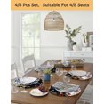 thumbnail image 5 of 13 Inch Round Placemats Set of 6, Black Christmas Non Slip Heat Insulation PP Table Mats, Snowman Xmas Tree Coastal Snowflake Starfish Washable Place Mats for Kitchen Dining Party Table Decor, 5 of 7